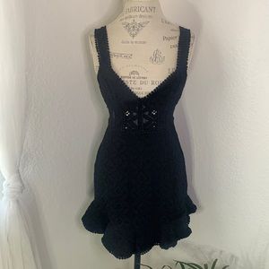 Selfie Leslie Crochet black lace dress